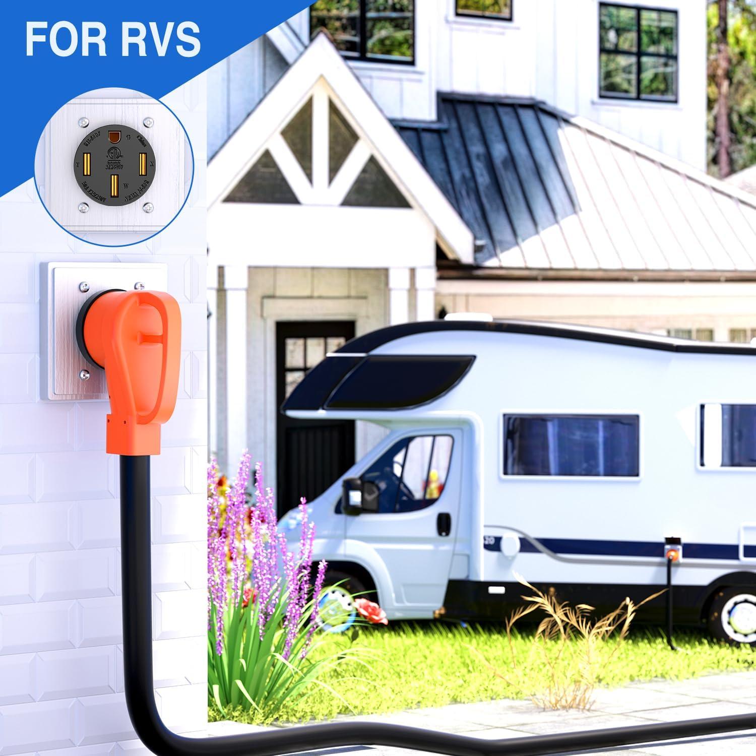 image:imageNilight 50AMP RV EV Power Outlet Box 125250V NEMA 1450R Receptacle Heavy Duty Predrilled ETL Listed Enclosed Lockable Box Waterproof for Camper Caravan Motorhome Van50A Outlet Panel