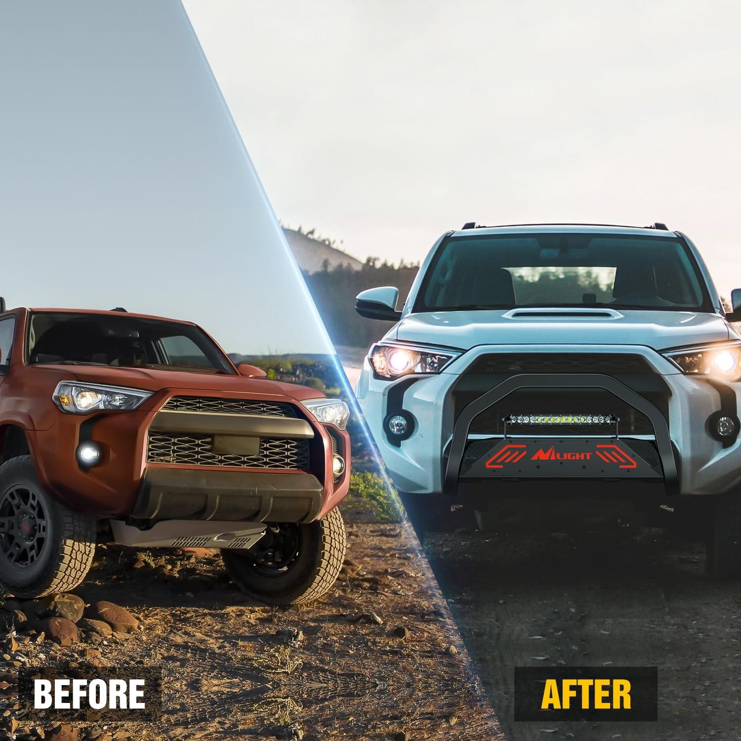 image:imageNilight Bull Bar with Light fits 20032008 Honda Pilot 20062015 Honda Ridgeline 20012006 Acura MDX Front Bumper Grille Brush Push Guard with Skid Plate Licence Plate Hole BlackToyota 4Runner 20102024