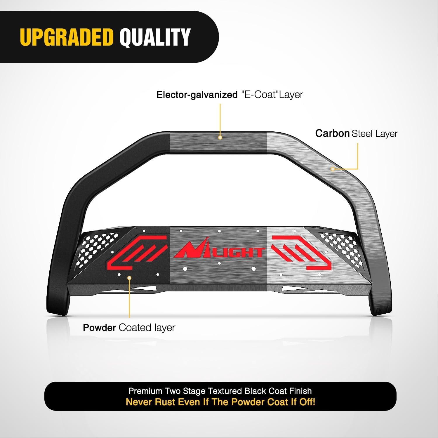 image:imageNilight Bull Bar with Light fits 20032008 Honda Pilot 20062015 Honda Ridgeline 20012006 Acura MDX Front Bumper Grille Brush Push Guard with Skid Plate Licence Plate Hole BlackFord Ranger 20192023