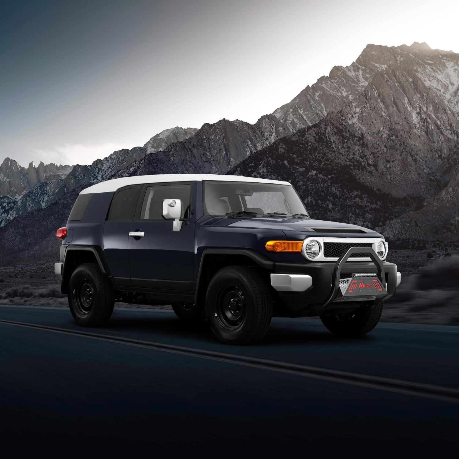 image:imageNilight Bull Bar with Light fits 20032008 Honda Pilot 20062015 Honda Ridgeline 20012006 Acura MDX Front Bumper Grille Brush Push Guard with Skid Plate Licence Plate Hole BlackToyota Fj Cruizer 20072014