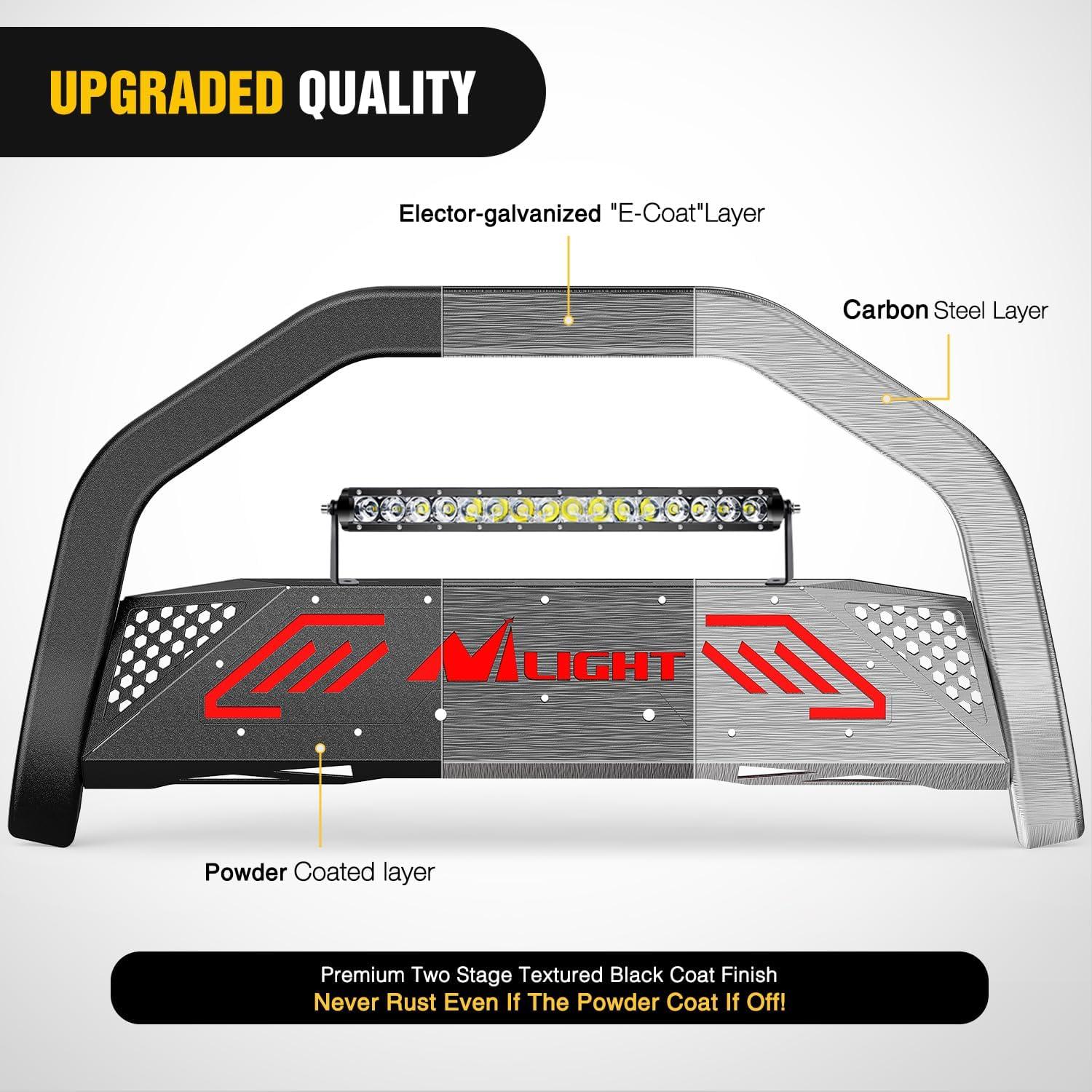 image:imageNilight Bull Bar with Light fits 20032008 Honda Pilot 20062015 Honda Ridgeline 20012006 Acura MDX Front Bumper Grille Brush Push Guard with Skid Plate Licence Plate Hole BlackToyota Tacoma 2024