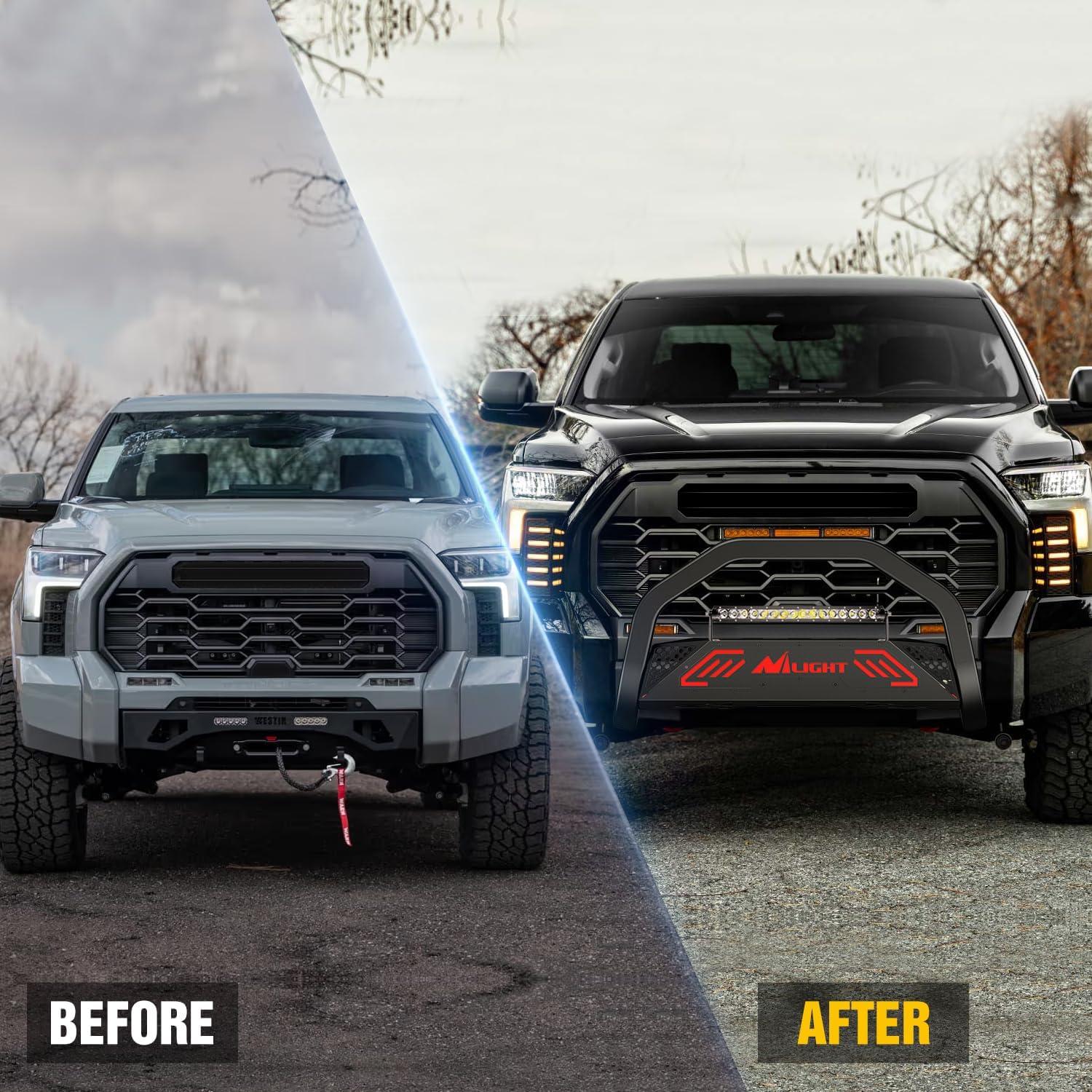 image:imageNilight Bull Bar with Light fits 20032008 Honda Pilot 20062015 Honda Ridgeline 20012006 Acura MDX Front Bumper Grille Brush Push Guard with Skid Plate Licence Plate Hole BlackToyota Tundra 20222024