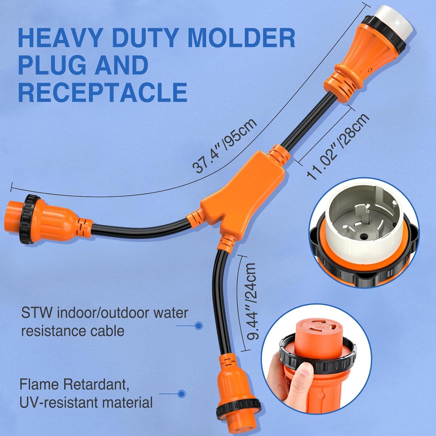 image:imageNilight Dryer Adapter Cord 30 Amp to 30 Amp 3 Prong 125V 3750 Watt Pure Copper Old Dryer Outlet to New Dryer Plug Conversion Heavy Duty 10 Gauge Wire 1030P to 1430R 30M30FSS250P to L530R