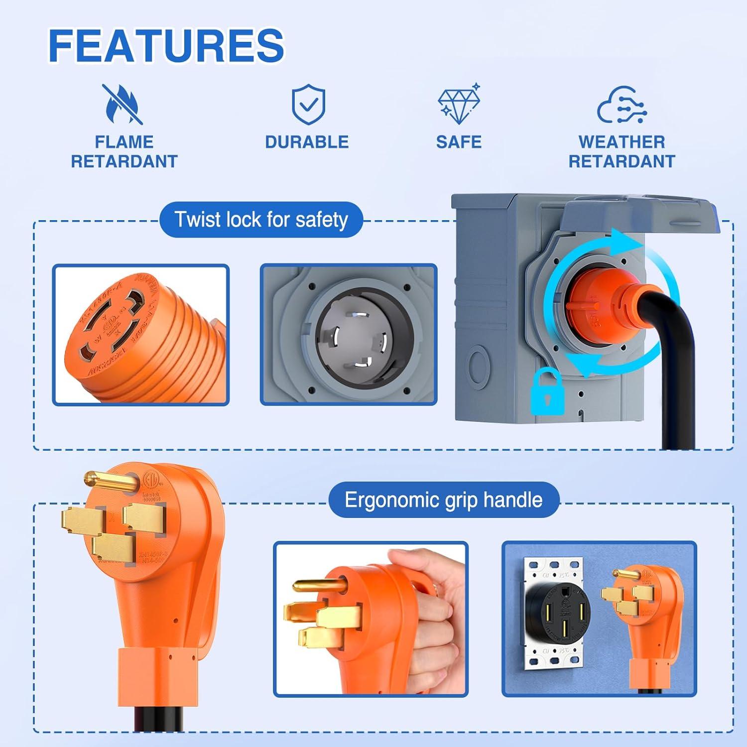 image:imageNilight Dryer Adapter Cord 30 Amp to 30 Amp 3 Prong 125V 3750 Watt Pure Copper Old Dryer Outlet to New Dryer Plug Conversion Heavy Duty 10 Gauge Wire 1030P to 1430R 30M30F1450P to L1430R