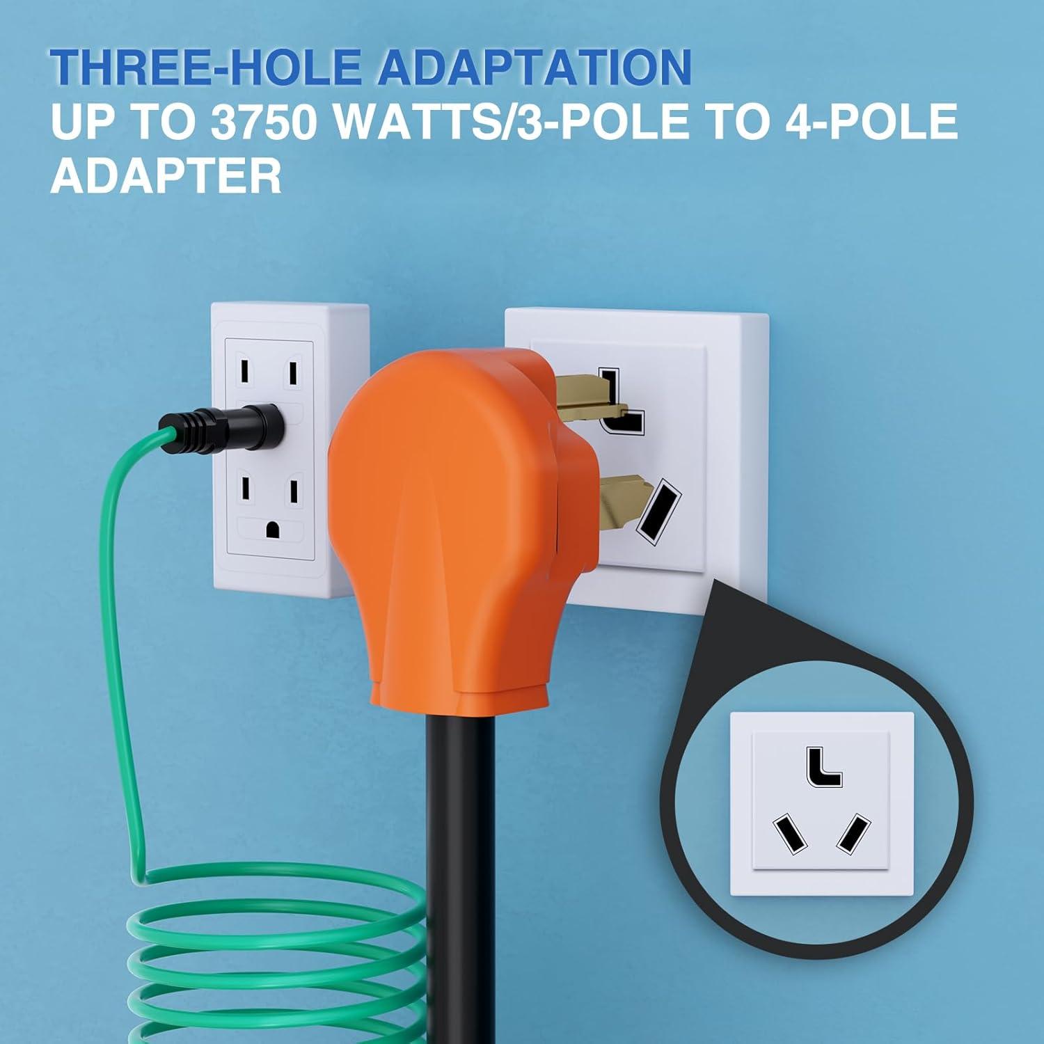 image:imageNilight Dryer Adapter Cord 30 Amp to 30 Amp 3 Prong 125V 3750 Watt Pure Copper Old Dryer Outlet to New Dryer Plug Conversion Heavy Duty 10 Gauge Wire 1030P to 1430R 30M30F1030P to 1430R wGround Wire