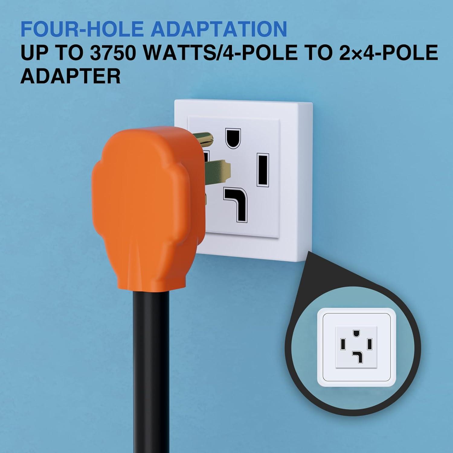 image:imageNilight Dryer Adapter Cord 30 Amp to 30 Amp 3 Prong 125V 3750 Watt Pure Copper Old Dryer Outlet to New Dryer Plug Conversion Heavy Duty 10 Gauge Wire 1030P to 1430R 30M30F1430P1430R Y Splitter