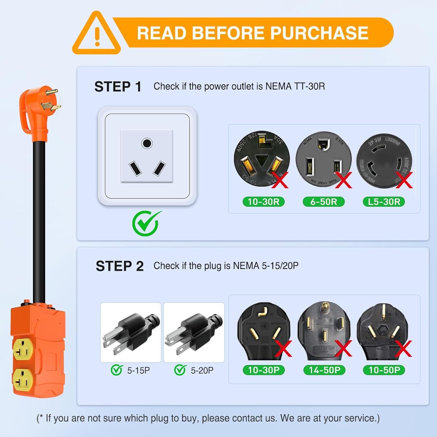 image:imageNilight Dryer Adapter Cord 30 Amp to 30 Amp 3 Prong 125V 3750 Watt Pure Copper Old Dryer Outlet to New Dryer Plug Conversion Heavy Duty 10 Gauge Wire 1030P to 1430R 30M30FTT30P to 515R520R w Circuit Breaker