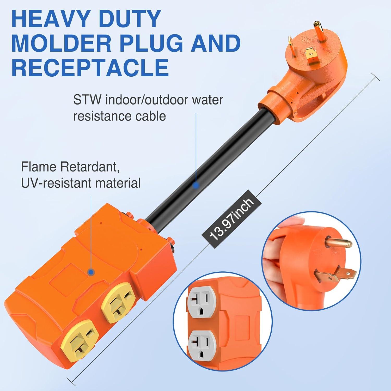 image:imageNilight Dryer Adapter Cord 30 Amp to 30 Amp 3 Prong 125V 3750 Watt Pure Copper Old Dryer Outlet to New Dryer Plug Conversion Heavy Duty 10 Gauge Wire 1030P to 1430R 30M30FTT30P to 515R520R w Circuit Breaker