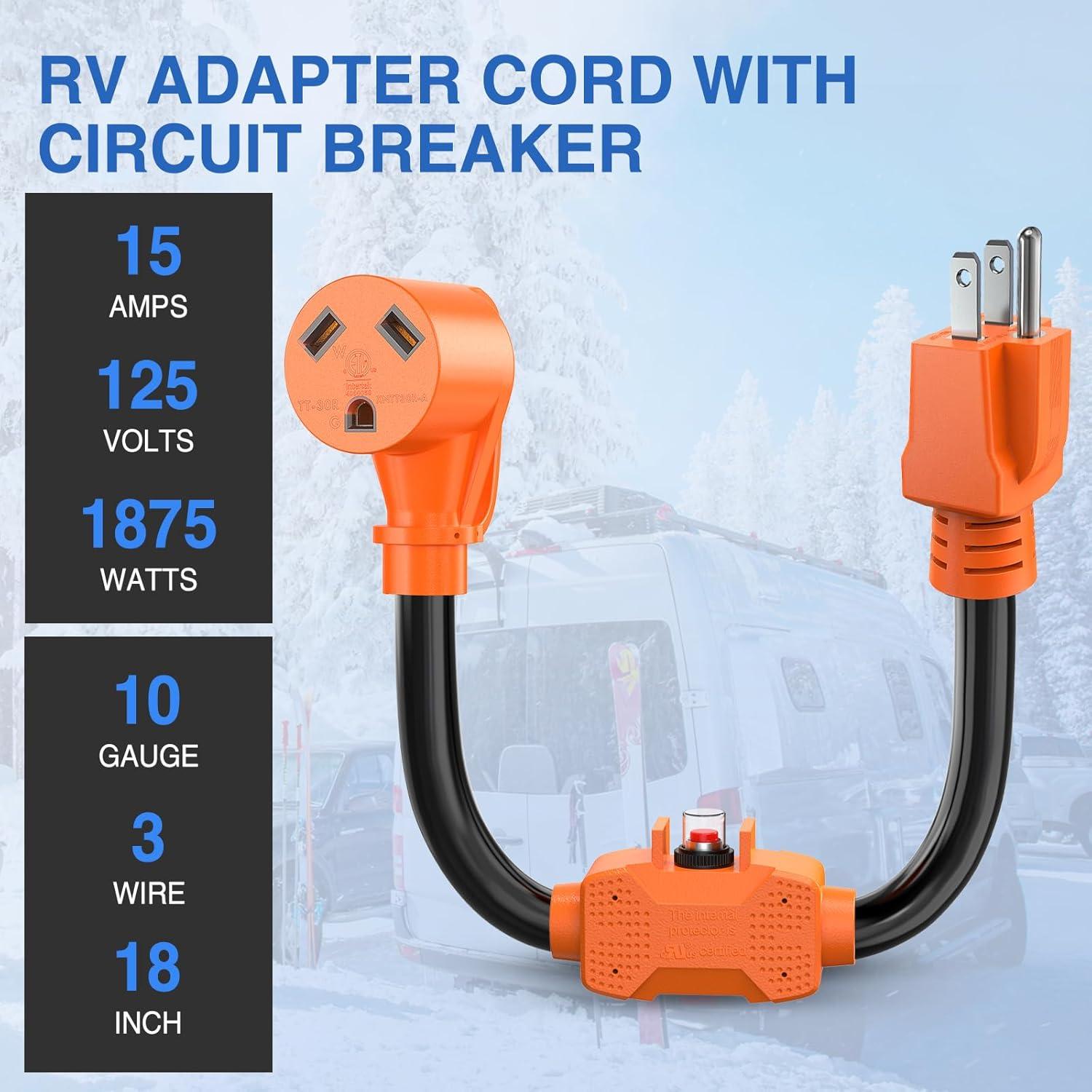 image:imageNilight Dryer Adapter Cord 30 Amp to 30 Amp 3 Prong 125V 3750 Watt Pure Copper Old Dryer Outlet to New Dryer Plug Conversion Heavy Duty 10 Gauge Wire 1030P to 1430R 30M30F15M30F w Circuit Breaker