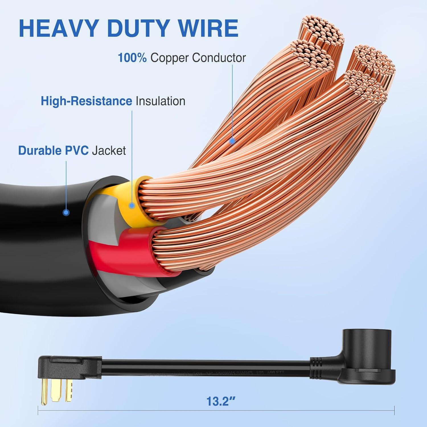 image:imageNilight Dryer Adapter Cord 30 Amp to 30 Amp 3 Prong 125V 3750 Watt Pure Copper Old Dryer Outlet to New Dryer Plug Conversion Heavy Duty 10 Gauge Wire 1030P to 1430R 30M30F1430P to 1030R Black