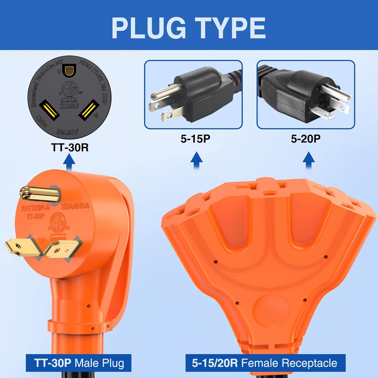 image:imageNilight Dryer Adapter Cord 30 Amp to 30 Amp 3 Prong 125V 3750 Watt Pure Copper Old Dryer Outlet to New Dryer Plug Conversion Heavy Duty 10 Gauge Wire 1030P to 1430R 30M30FTT30P to 515R520R 3Prong Orange