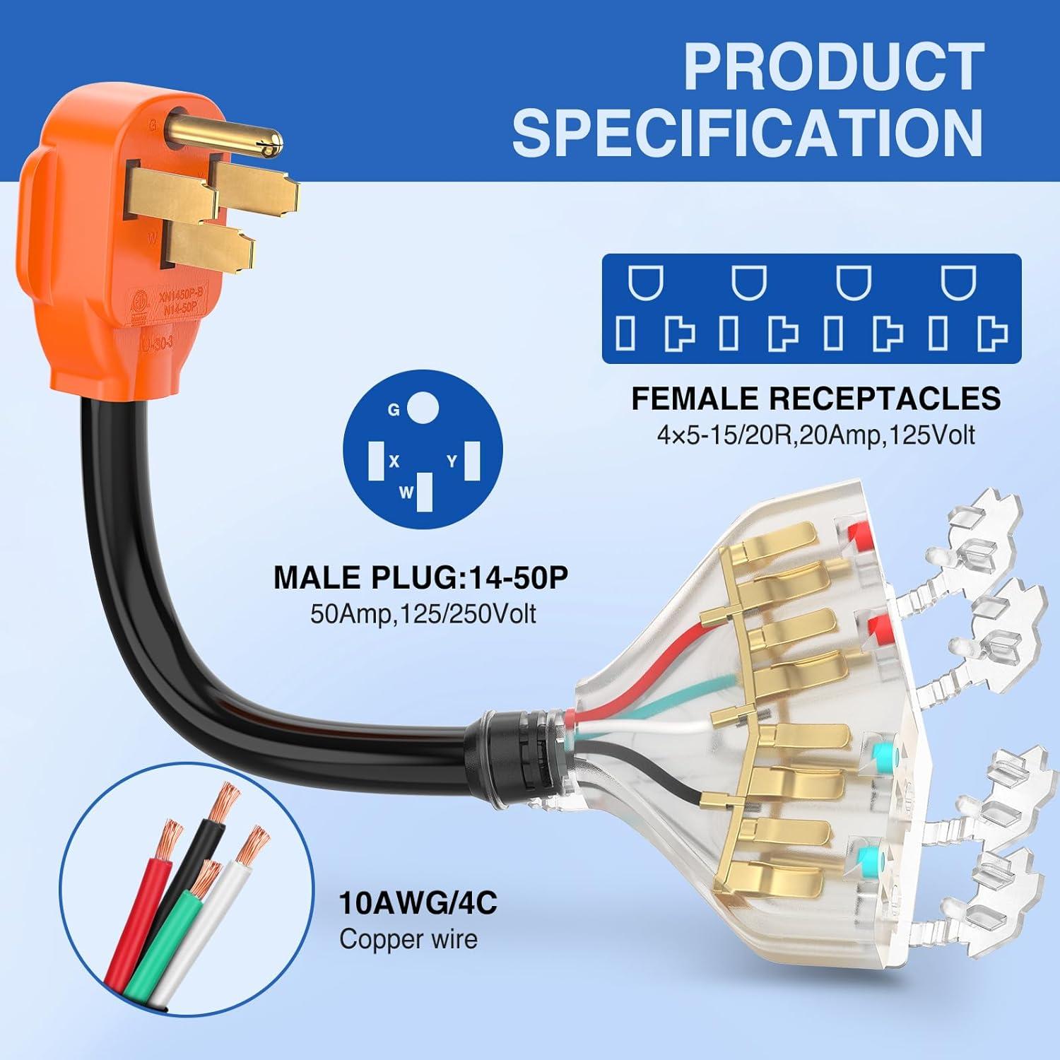 image:imageNilight Dryer Adapter Cord 30 Amp to 30 Amp 3 Prong 125V 3750 Watt Pure Copper Old Dryer Outlet to New Dryer Plug Conversion Heavy Duty 10 Gauge Wire 1030P to 1430R 30M30F1450P to 515R520R 4Prong