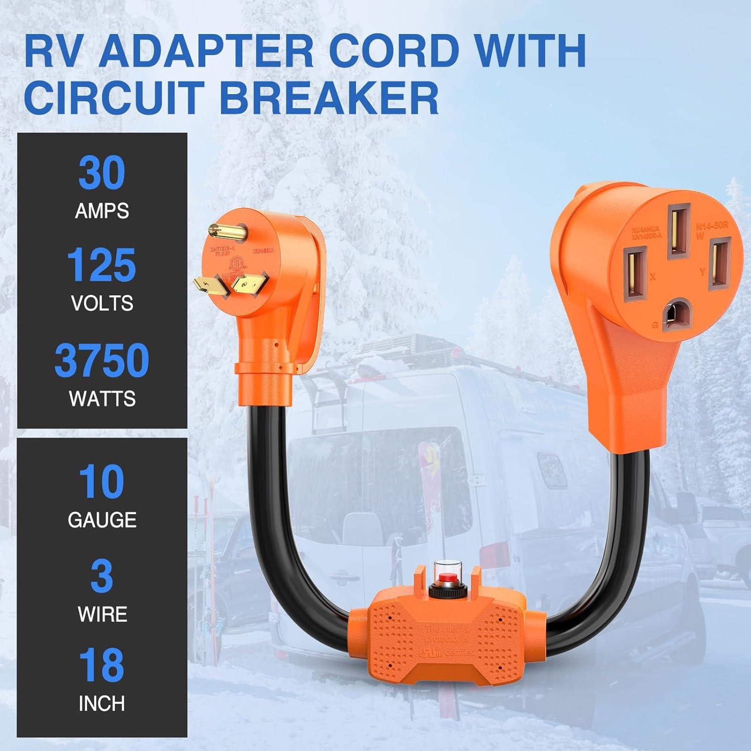 image:imageNilight Dryer Adapter Cord 30 Amp to 30 Amp 3 Prong 125V 3750 Watt Pure Copper Old Dryer Outlet to New Dryer Plug Conversion Heavy Duty 10 Gauge Wire 1030P to 1430R 30M30F30M50F w Circuit Breaker