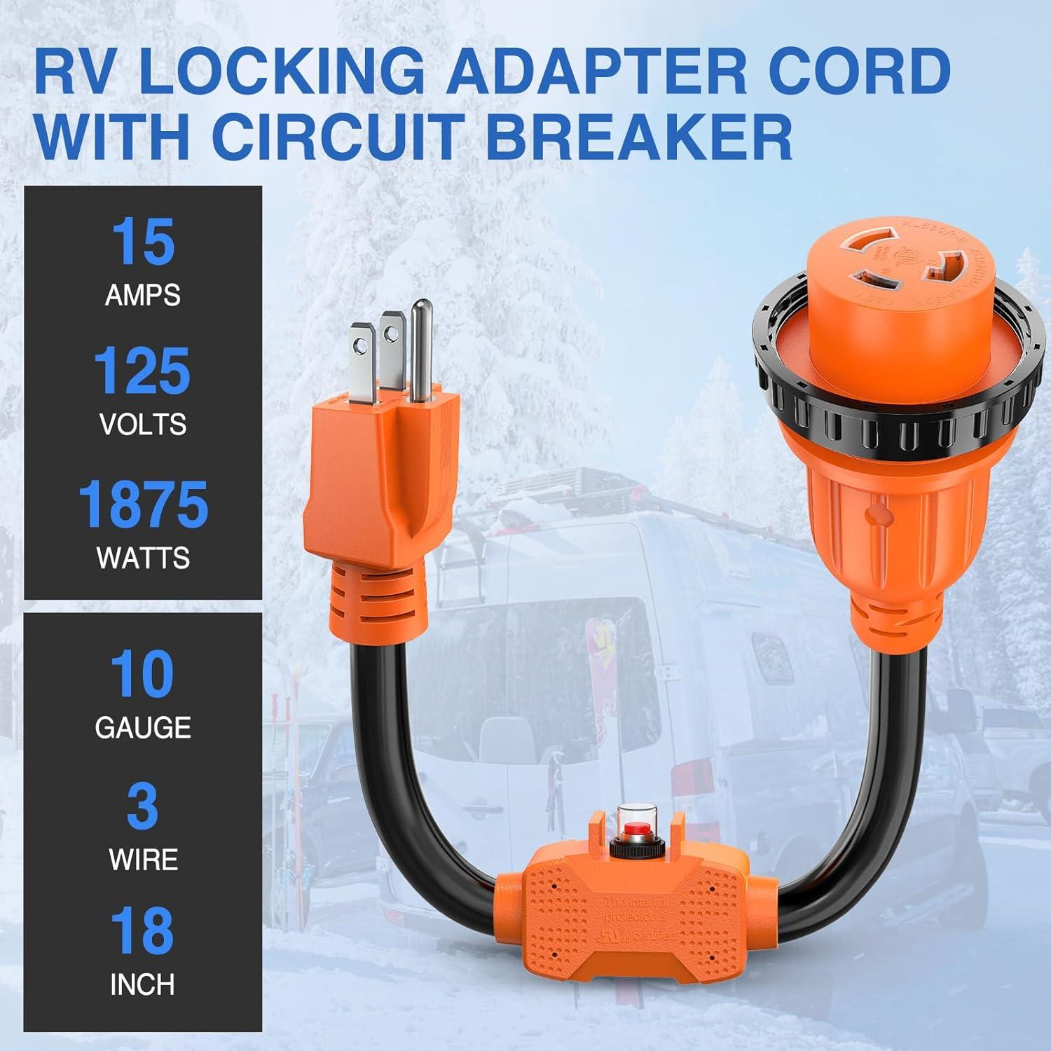 image:imageNilight Dryer Adapter Cord 30 Amp to 30 Amp 3 Prong 125V 3750 Watt Pure Copper Old Dryer Outlet to New Dryer Plug Conversion Heavy Duty 10 Gauge Wire 1030P to 1430R 30M30F15M30F Locking w Circuit Breaker