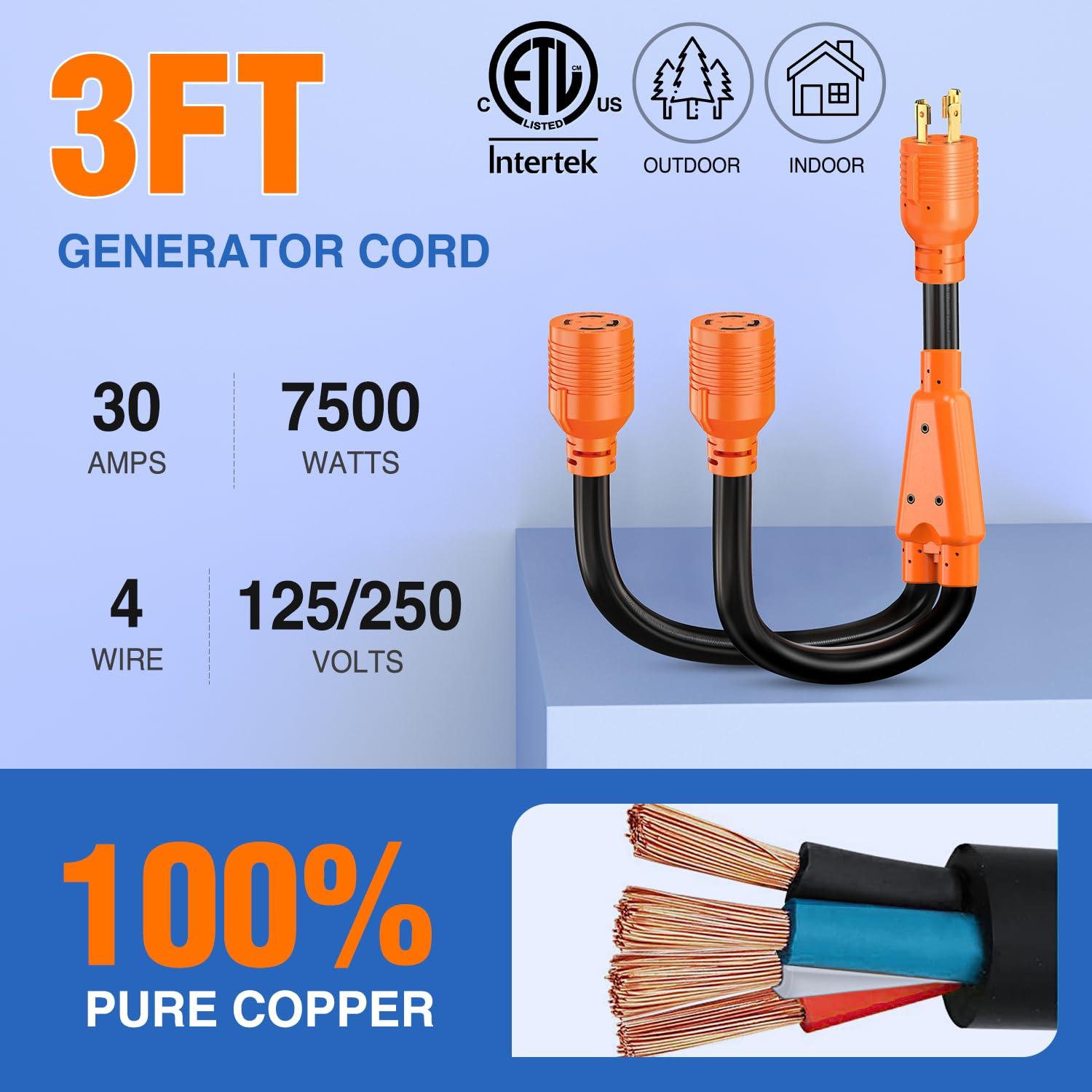 image:imageNilight Dryer Adapter Cord 30 Amp to 30 Amp 3 Prong 125V 3750 Watt Pure Copper Old Dryer Outlet to New Dryer Plug Conversion Heavy Duty 10 Gauge Wire 1030P to 1430R 30M30FL1430P to 2 L1430R