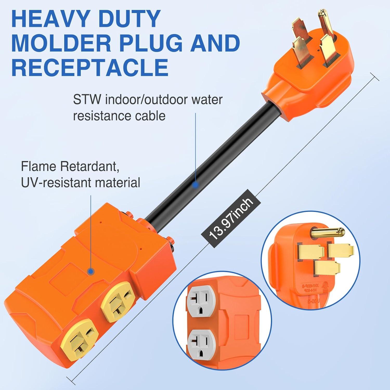 image:imageNilight Dryer Adapter Cord 30 Amp to 30 Amp 3 Prong 125V 3750 Watt Pure Copper Old Dryer Outlet to New Dryer Plug Conversion Heavy Duty 10 Gauge Wire 1030P to 1430R 30M30F1450P to 515R520R w Circuit Breaker