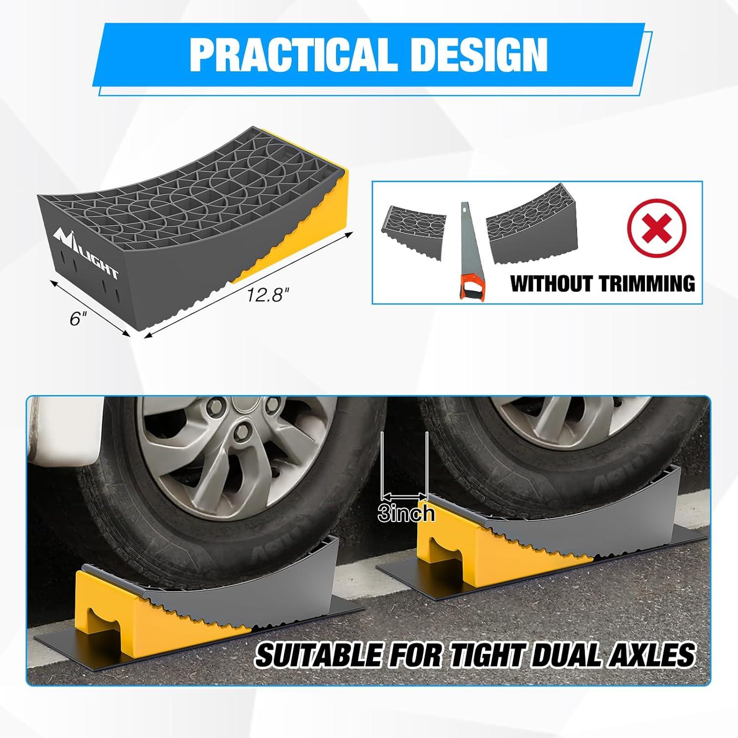 image:imageNilight RV Leveler 2 Pack Camper Leveling Blocks Ramp Support Dual Axles Up to 35000lbs Fast RV Accessories Leveling System for Travel Trailer Motorhome YellowYellowGray