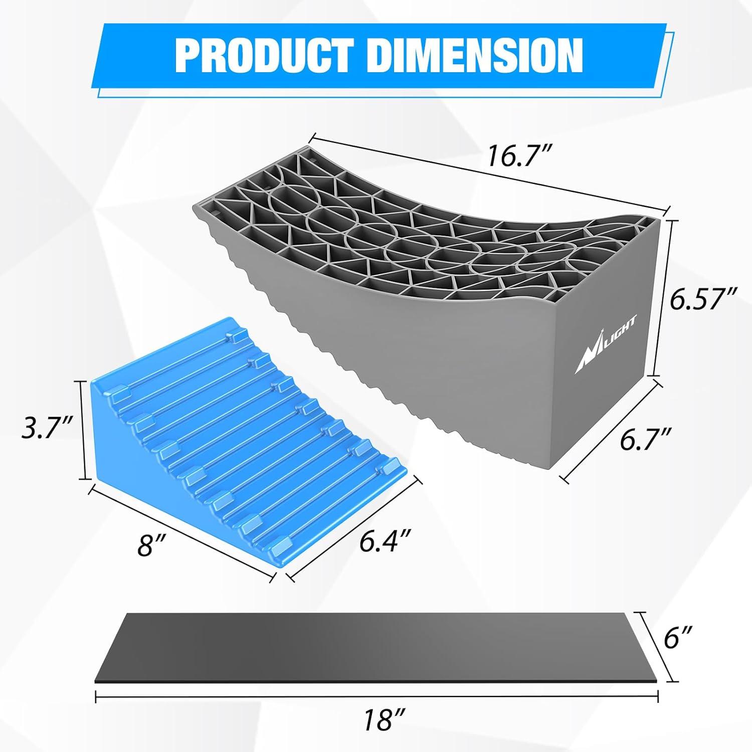 image:imageNilight RV Leveler 2 Pack Camper Leveling Blocks Ramp Support Dual Axles Up to 35000lbs Fast RV Accessories Leveling System for Travel Trailer Motorhome YellowBlueGray