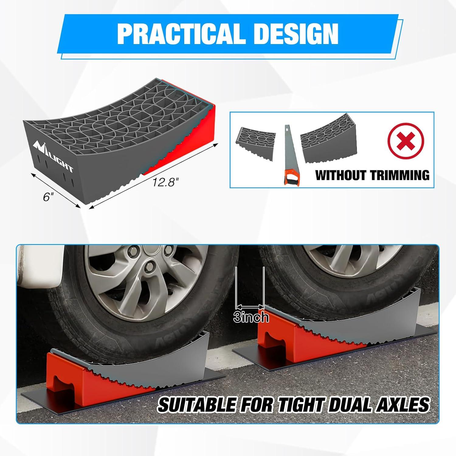image:imageNilight RV Leveler 2 Pack Camper Leveling Blocks Ramp Support Dual Axles Up to 35000lbs Fast RV Accessories Leveling System for Travel Trailer Motorhome YellowRedGray