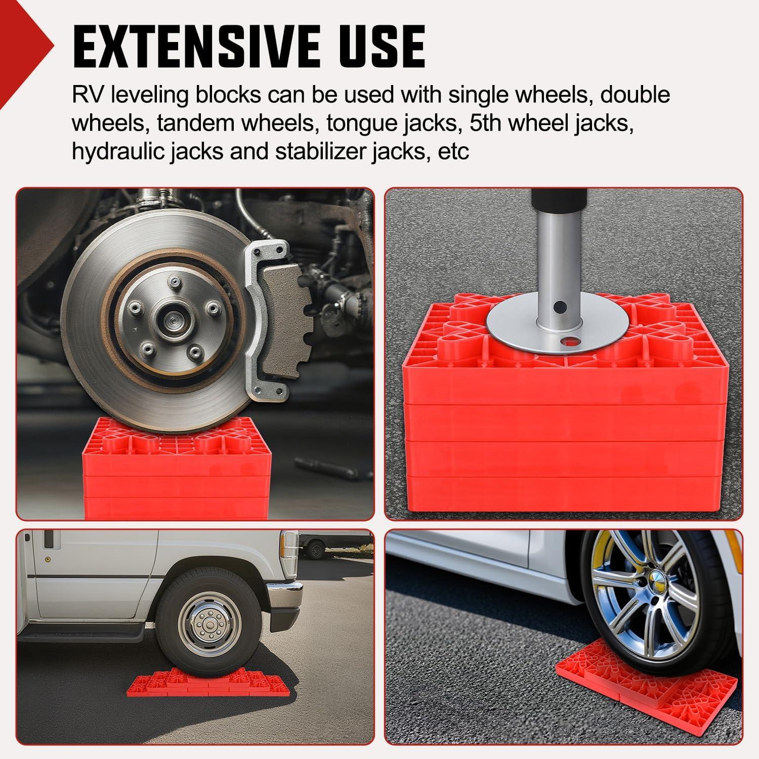 image:imageNilight RV Leveling Blocks 10 Pack Interlocking Design Stabilizer Block Customizable Height with Carrying Bag for Rv Camper Travel Trailer10 Pack