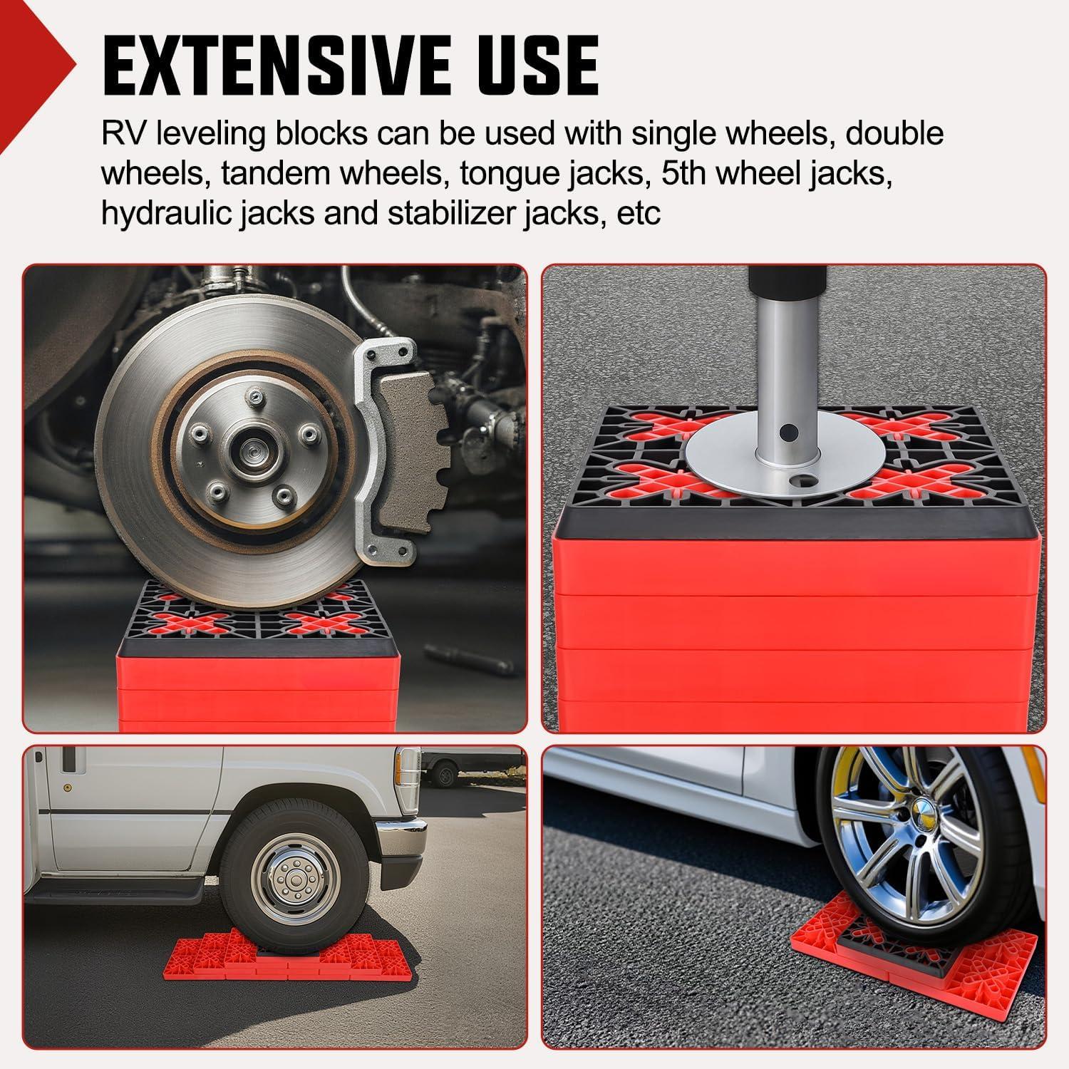 image:imageNilight RV Leveling Blocks 10 Pack Interlocking Design Stabilizer Block Customizable Height with Carrying Bag for Rv Camper Travel Trailer12 Pack