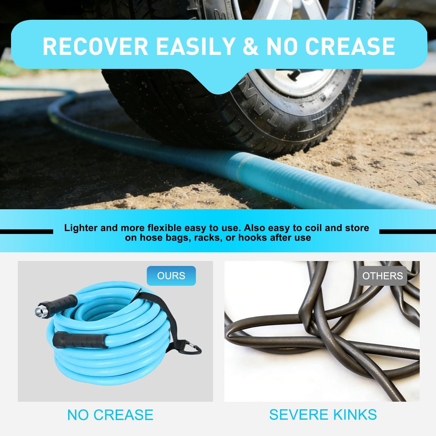 image:imageNilight RV Water Hose 50FT Garden Drinking Hoses with Storage Bag Leakproof AntiKink 58 Inner Diameter Flexible Lightweight Freshwater Hose for RVs Campers Travel Trailer Boat Car Wash Accessories