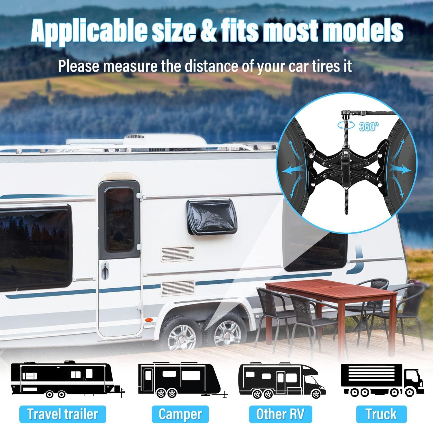image:imageNilight Wheel Chock Stabilizer 2PCS XChocks Wheel Stabilizer for Travel Trailers Fits 3 to 10 Wheel Gaps Heavy Duty RV Scissor Tire Locking Chocks for Campers Travel Trailers Trucks