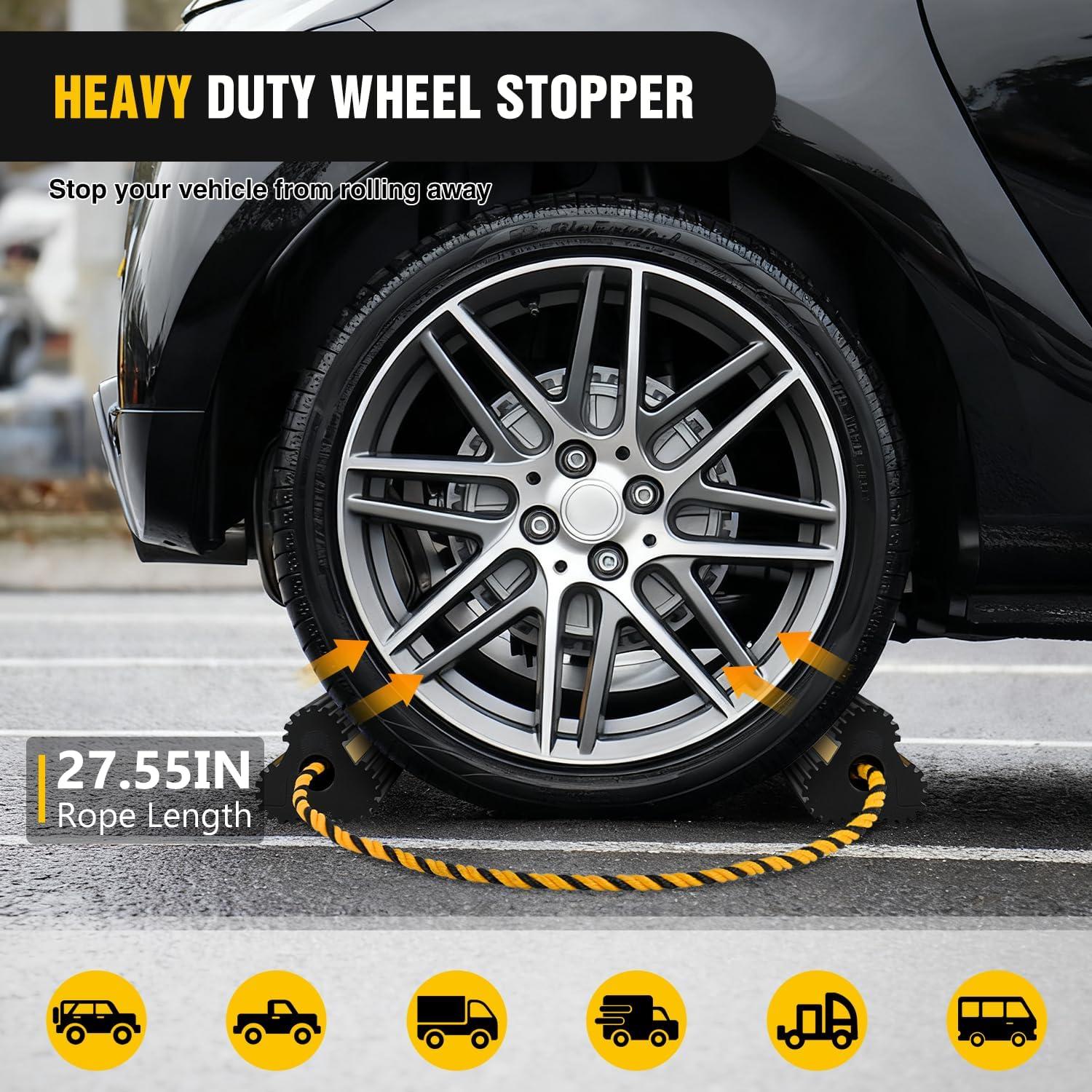 image:imageNilight Wheel Chocks RV Car Heavy Duty Rubber Tire Chock Blocks Stopper Yellow Reflective Strips Stabilizer 4 Pack with Rope for RVs Cars Travel Trailers Campers Trucks Motorcycle Accessories Parking4 Pack Wheel Chocks