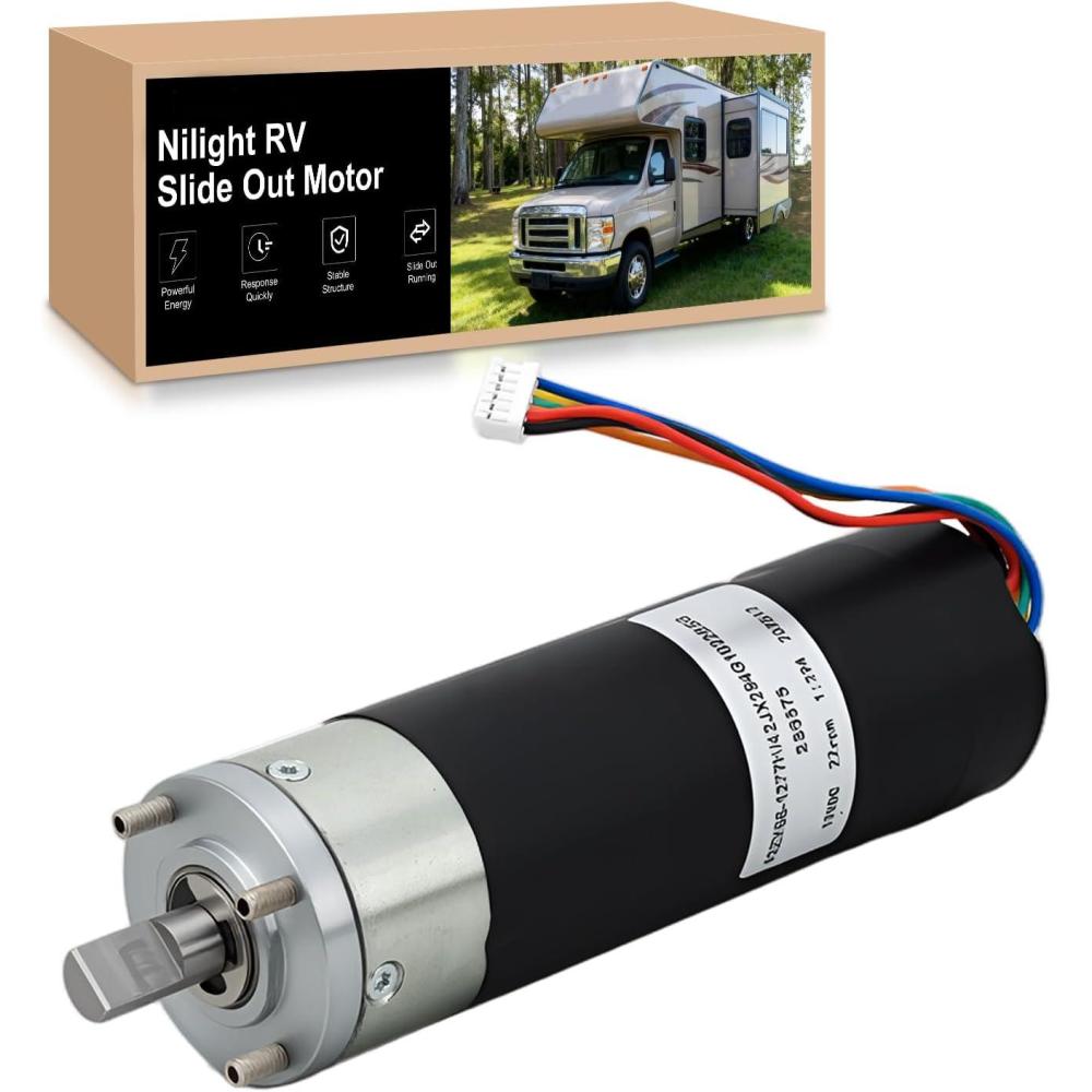 image:imageNilight 236575 RV inWall SlideOut Motor Compatible with Lippert Schwintek in Wall Slide System 3001 High Torque Gear Ratio IG42 10mm Motor Assembly for Travel Trailer CamperReplace236575