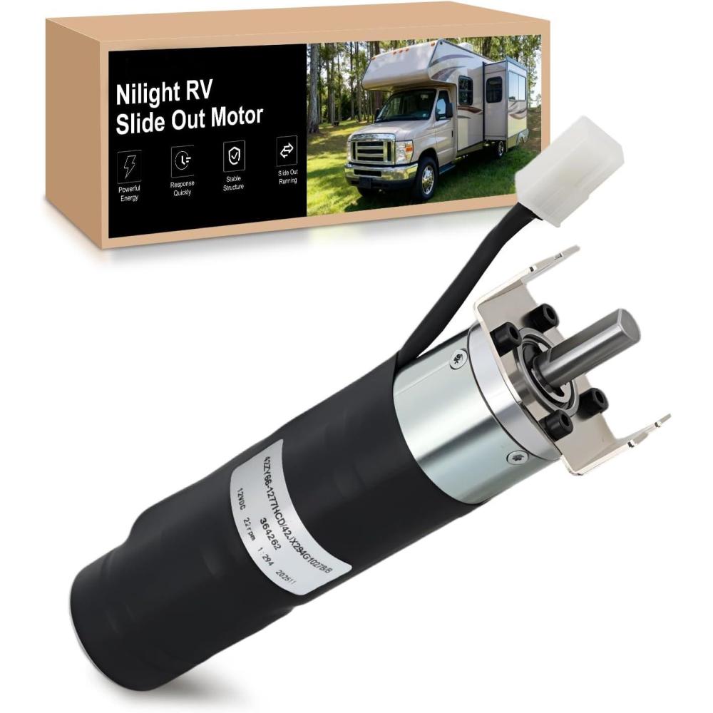 image:imageNilight 236575 RV inWall SlideOut Motor Compatible with Lippert Schwintek in Wall Slide System 3001 High Torque Gear Ratio IG42 10mm Motor Assembly for Travel Trailer CamperReplace364262