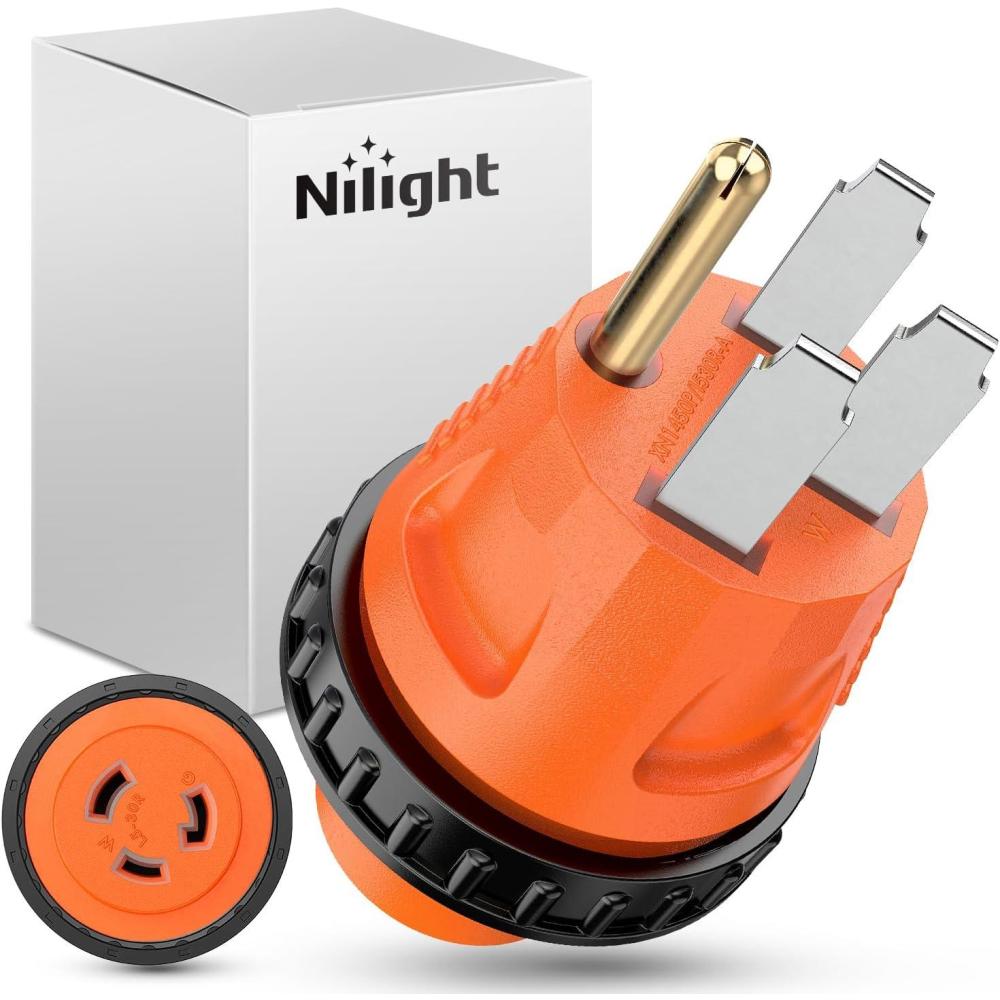 image:imageNilight 30 Amp to 50Amp RV Power Adapter 3 Prong 125250 Volt Heavy Duty Converter TT30P to 1450R 30A Male Plug to 50A Female Receptacle for Camper Caravan Trailer Generator50A Male to 30A Twist Lock Female