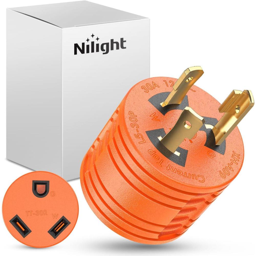 image:imageNilight 30 Amp to 50Amp RV Power Adapter 3 Prong 125250 Volt Heavy Duty Converter TT30P to 1450R 30A Male Plug to 50A Female Receptacle for Camper Caravan Trailer Generator30A Male Twist Lock to 30A Female