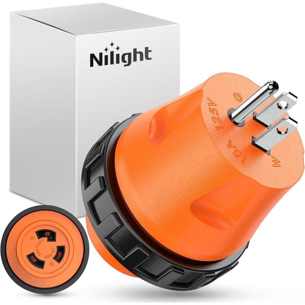 image:imageNilight 30 Amp to 50Amp RV Power Adapter 3 Prong 125250 Volt Heavy Duty Converter TT30P to 1450R 30A Male Plug to 50A Female Receptacle for Camper Caravan Trailer Generator15A Male to 30A Twist Lock Female