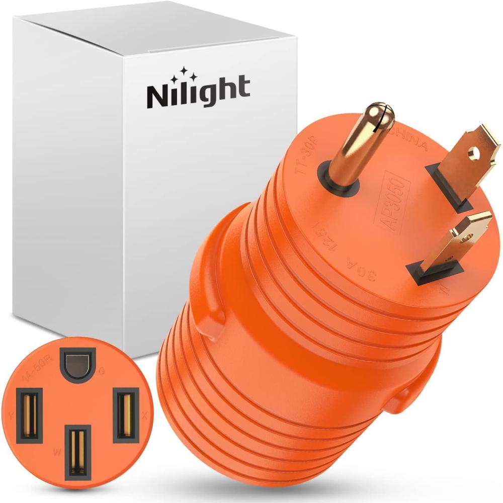 image:imageNilight 30 Amp to 50Amp RV Power Adapter 3 Prong 125250 Volt Heavy Duty Converter TT30P to 1450R 30A Male Plug to 50A Female Receptacle for Camper Caravan Trailer Generator30Amp Male to 50Amp Female