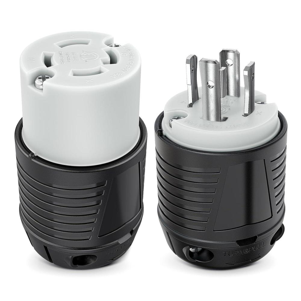 image:imageNilight 50 AMP RV Shore Power Inlet 125250V Twist Lock Receptacle NEMA SS250P ETL Listed Enclosed Lockable Flanged Male Plug for RVs Camper Caravan Motorhome Van30A 4Prong Locking Set