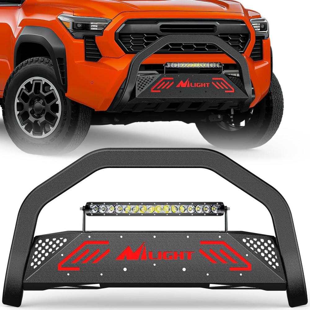 image:imageNilight Bull Bar with Light fits 20032008 Honda Pilot 20062015 Honda Ridgeline 20012006 Acura MDX Front Bumper Grille Brush Push Guard with Skid Plate Licence Plate Hole BlackToyota Tacoma 2024