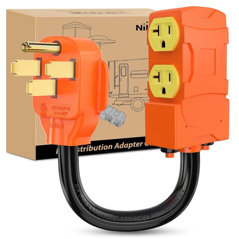 image:imageNilight Dryer Adapter Cord 30 Amp to 30 Amp 3 Prong 125V 3750 Watt Pure Copper Old Dryer Outlet to New Dryer Plug Conversion Heavy Duty 10 Gauge Wire 1030P to 1430R 30M30F1450P to 515R520R w Circuit Breaker