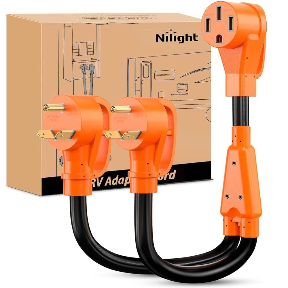 image:imageNilight Dryer Adapter Cord 30 Amp to 30 Amp 3 Prong 125V 3750 Watt Pure Copper Old Dryer Outlet to New Dryer Plug Conversion Heavy Duty 10 Gauge Wire 1030P to 1430R 30M30F30M50F Y Splitter