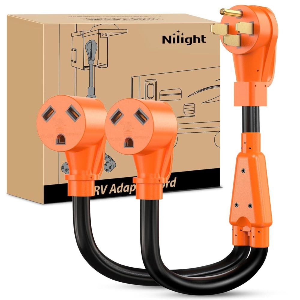 image:imageNilight Dryer Adapter Cord 30 Amp to 30 Amp 3 Prong 125V 3750 Watt Pure Copper Old Dryer Outlet to New Dryer Plug Conversion Heavy Duty 10 Gauge Wire 1030P to 1430R 30M30F50M30F Y Splitter