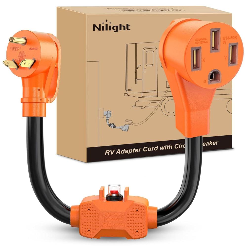 image:imageNilight Dryer Adapter Cord 30 Amp to 30 Amp 3 Prong 125V 3750 Watt Pure Copper Old Dryer Outlet to New Dryer Plug Conversion Heavy Duty 10 Gauge Wire 1030P to 1430R 30M30F30M50F w Circuit Breaker