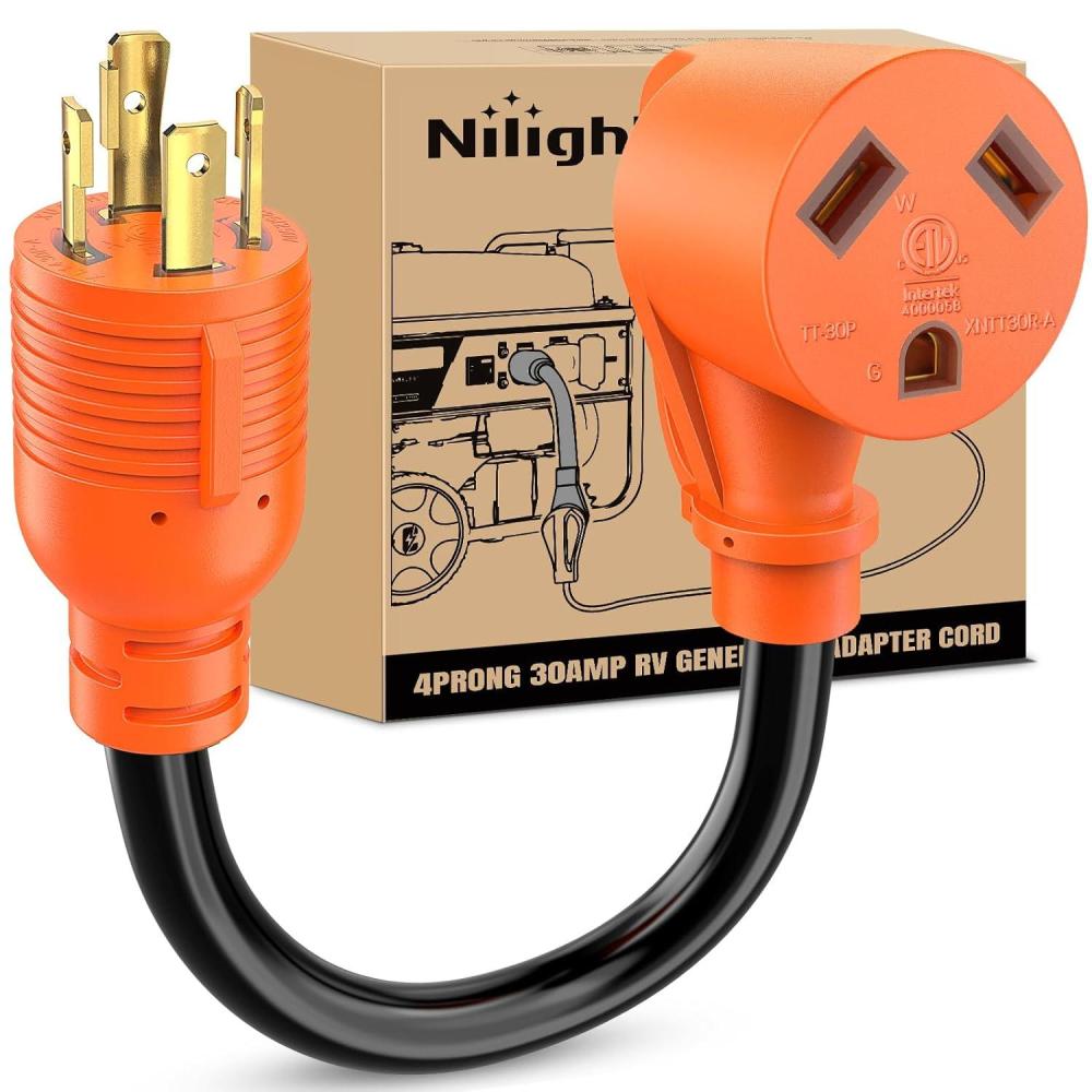 image:imageNilight Dryer Adapter Cord 30 Amp to 30 Amp 3 Prong 125V 3750 Watt Pure Copper Old Dryer Outlet to New Dryer Plug Conversion Heavy Duty 10 Gauge Wire 1030P to 1430R 30M30F30M Locking 4Pin30F