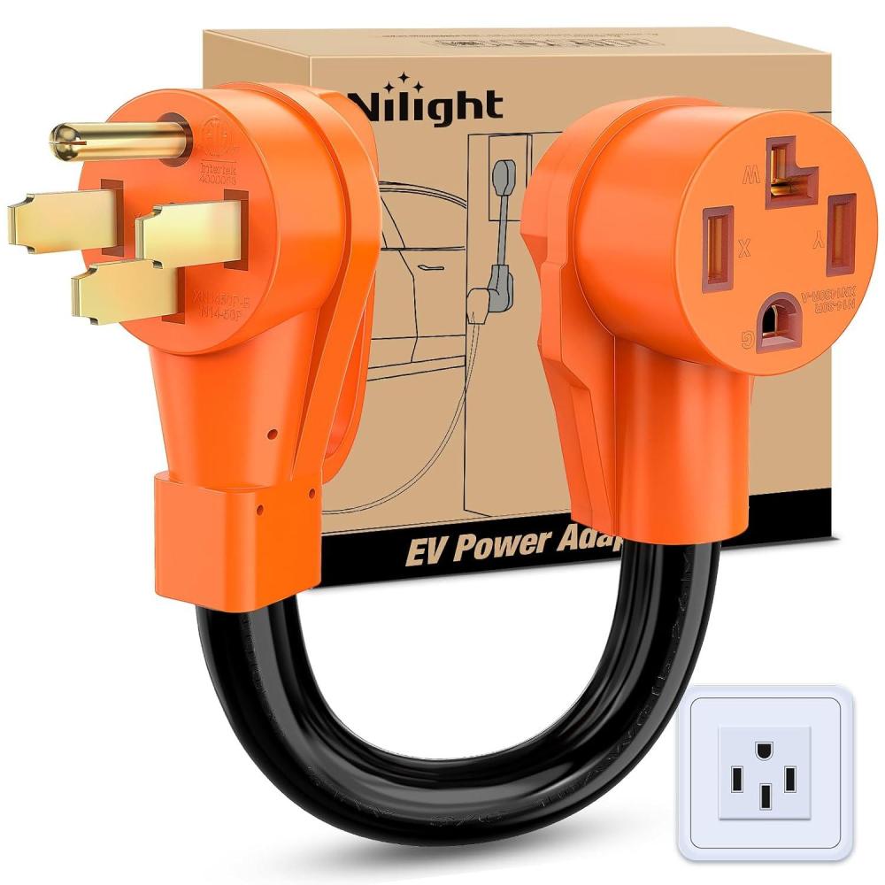 image:imageNilight Dryer Adapter Cord 30 Amp to 30 Amp 3 Prong 125V 3750 Watt Pure Copper Old Dryer Outlet to New Dryer Plug Conversion Heavy Duty 10 Gauge Wire 1030P to 1430R 30M30FRV plug to EV