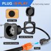 Nilight 15 AMP RV Power Flanged Inlet 125V AC Port Shore Receptacle with Extension Cord ETL Listed NEMA 5-15P Plug 5-15R Female Outlet for RV Camper Generator Shed Motorhome(15A Flanged Inlet with Extension Cord)