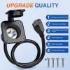 Nilight 15 AMP RV Power Flanged Inlet 125V AC Port Shore Receptacle with Extension Cord ETL Listed NEMA 5-15P Plug 5-15R Female Outlet for RV Camper Generator Shed Motorhome(15A Flanged Inlet with Extension Cord)