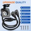 Nilight 15 AMP RV Power Flanged Inlet 125V AC Port Shore Receptacle with Extension Cord ETL Listed NEMA 5-15P Plug 5-15R Female Outlet for RV Camper Generator Shed Motorhome(15A Flanged Inlet with dual Extension cord)