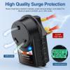Nilight 30 Amp RV Surge Protector 125V/3750W Adapter Plug with LED Indicator 30amp 1050 Joules 22500A Max Spike ETL Listed TT-30P TT-30R Power Guard for Camper Trailer(30A Surge Protector)