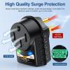 Nilight 30 Amp RV Surge Protector 125V/3750W Adapter Plug with LED Indicator 30amp 1050 Joules 22500A Max Spike ETL Listed TT-30P TT-30R Power Guard for Camper Trailer(50A Surge Protector)