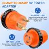 Nilight 30 Amp to 50Amp RV Power Adapter 3 Prong 125/250 Volt Heavy Duty Converter TT-30P to 14-50R 30A Male Plug to 50A Female Receptacle for Camper Caravan Trailer Generator(30A Male to 30A Twist Lock Female)