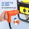 Nilight 30 Amp to 50Amp RV Power Adapter 3 Prong 125/250 Volt Heavy Duty Converter TT-30P to 14-50R 30A Male Plug to 50A Female Receptacle for Camper Caravan Trailer Generator(30Amp Male to 50Amp Female)