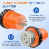 Nilight 30 Amp to 50Amp RV Power Adapter 3 Prong 125/250 Volt Heavy Duty Converter TT-30P to 14-50R 30A Male Plug to 50A Female Receptacle for Camper Caravan Trailer Generator(15A Male to 50A Twist Lock Female)